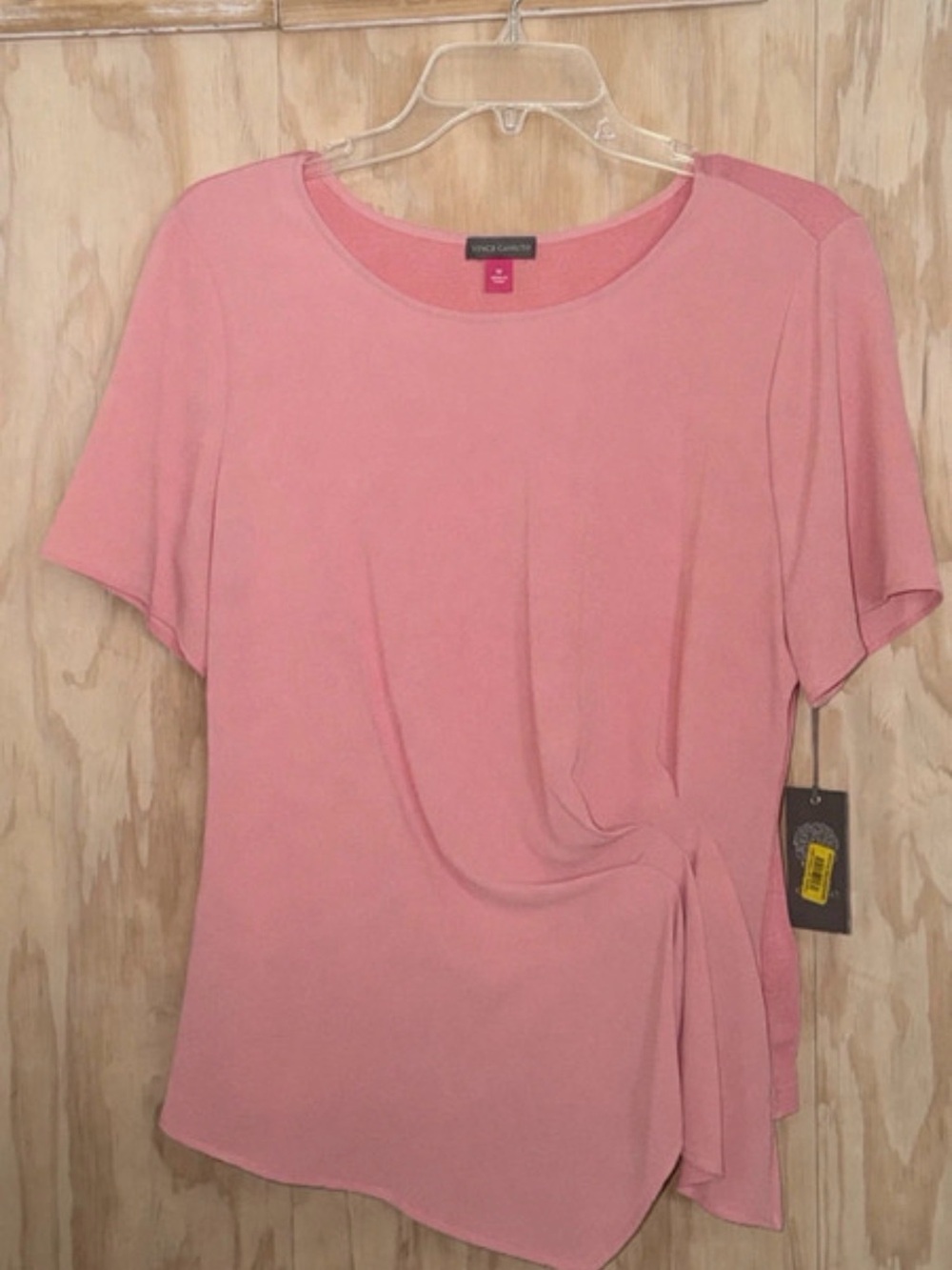 Vince Camuto Rose Pink Short-Sleeve Twist-Front Top
